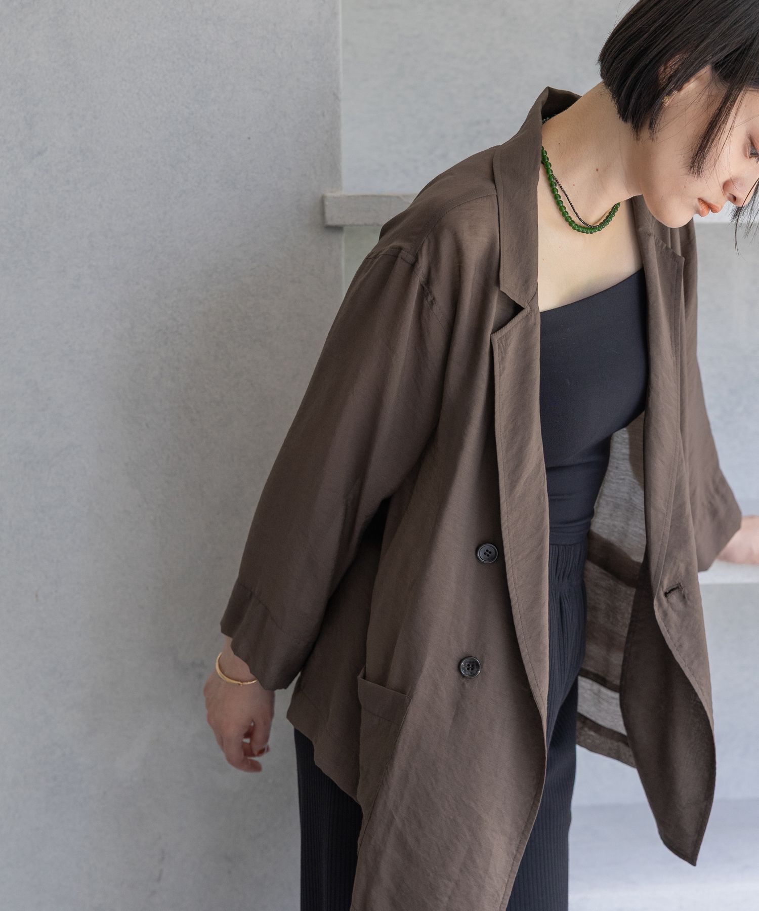 A part by 「レーヨンナイロンシアーシャツジャケット」|テーラードジャケット|