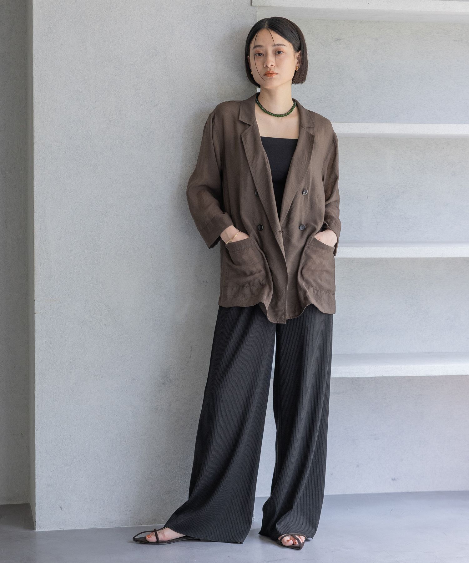 A part by 「レーヨンナイロンシアーシャツジャケット」|テーラードジャケット|