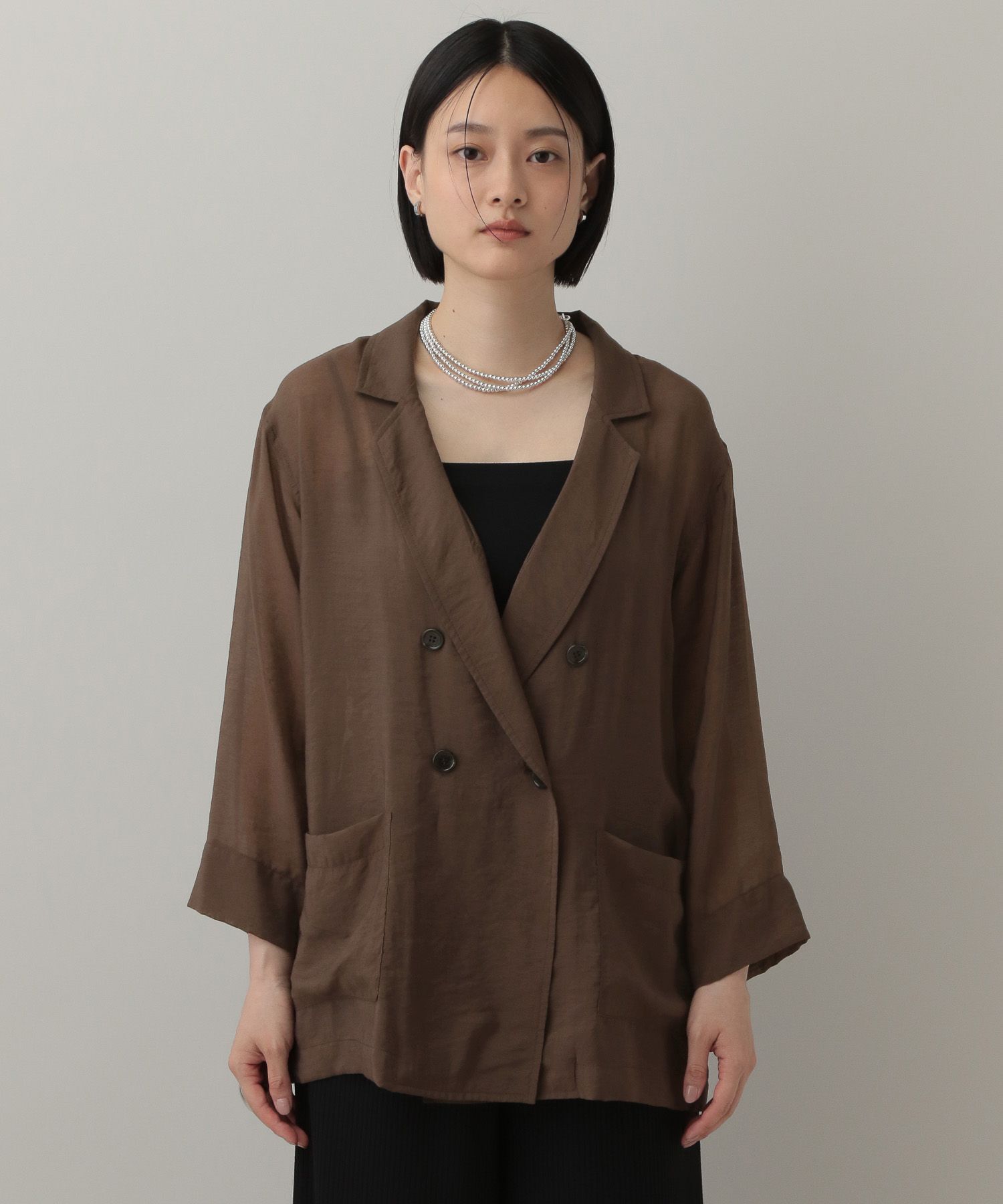 A part by 「レーヨンナイロンシアーシャツジャケット」|テーラードジャケット|