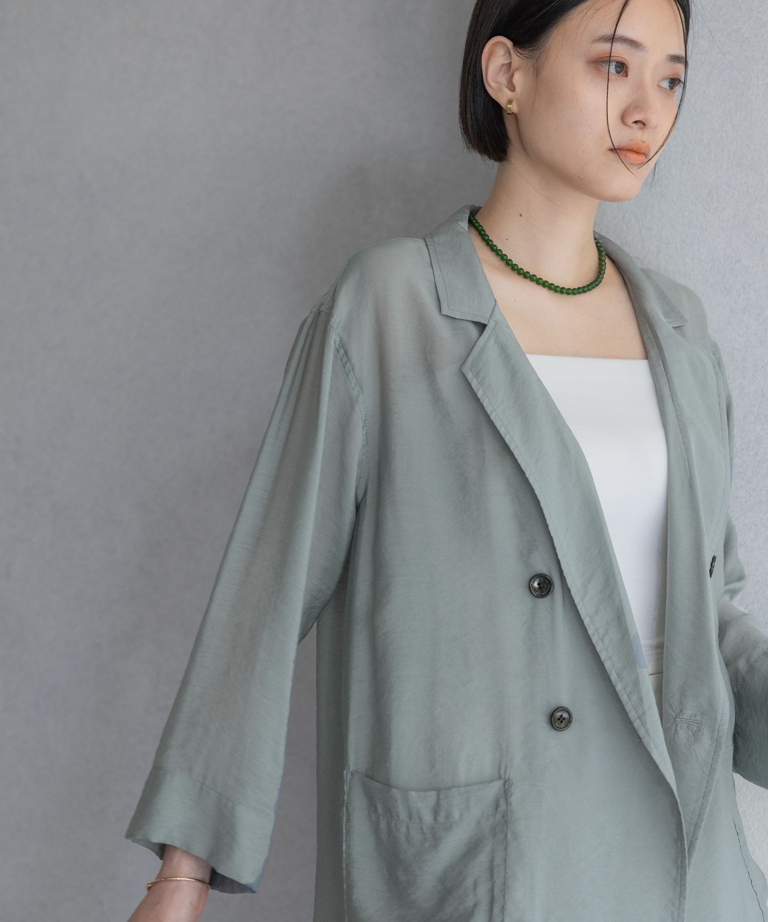 A part by 「レーヨンナイロンシアーシャツジャケット」|テーラードジャケット|