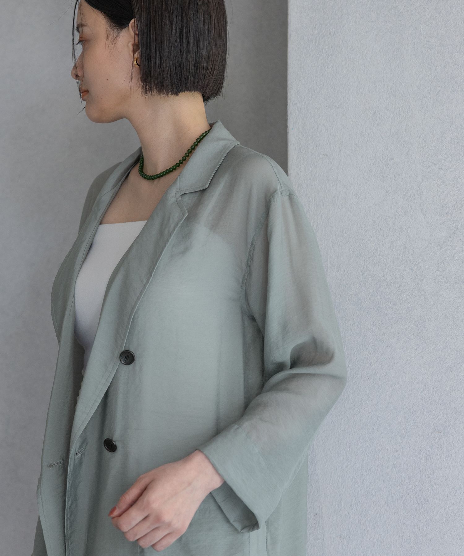 A part by 「レーヨンナイロンシアーシャツジャケット」|テーラードジャケット|