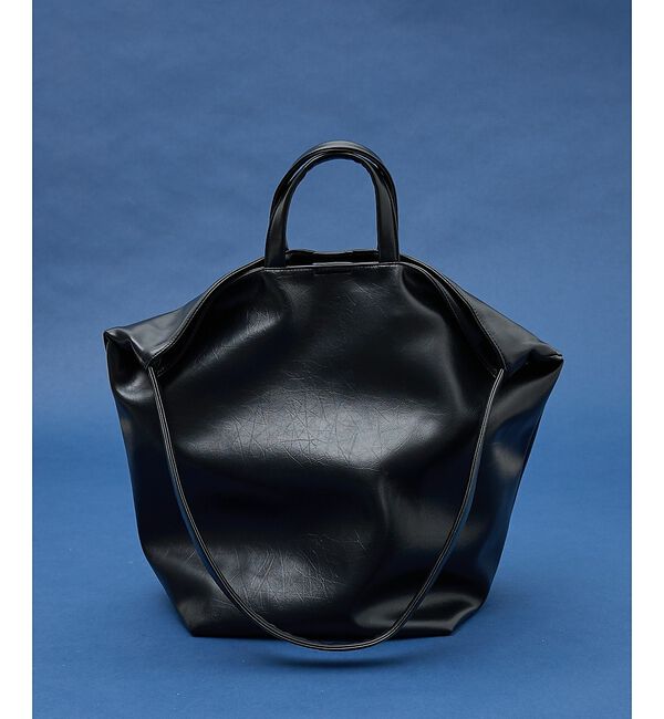 collex「2WAY底マチワイド レザーライクワンショルダーバッグ」|ショルダー・メッセンジャー|ブラック