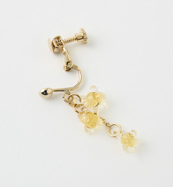 collex「【HARIO Lampwork Factory】イヤリングひとふさのミモザ イエ」|ピアス|