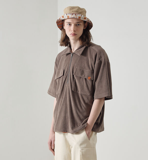 ABAHOUSE「【UNIVERSAL OVERALL/ユニバーサルオーバーオール】　パイル シャ」|シャツ・ブラウス|ブラウン