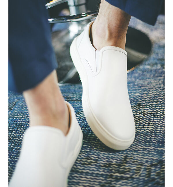 ABAHOUSE「【定番】ネオレザー ローカット スリッポン/スニーカー」|スニーカー|ホワイト