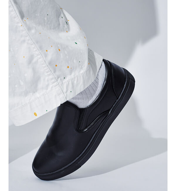 ABAHOUSE「【定番】ネオレザー ローカット スリッポン/スニーカー」|スニーカー|ブラック系その他1