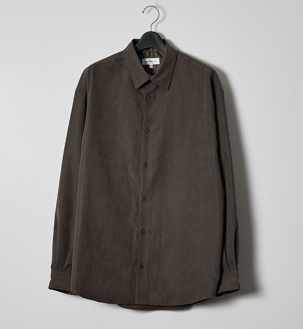 ABAHOUSE「スエードタッチ オーバーサイズ レギュラーカラーシャツ」|シャツ・ブラウス|ダークブラウン