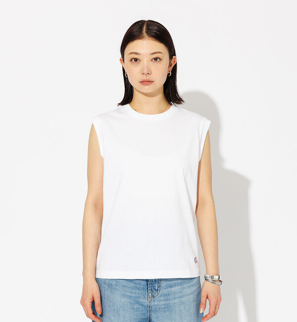 Rouge vif「【JEMORGAN/ジェーイーモーガン】クルーネックノースリーブカットソー/天竺」|Tシャツ・カットソー|