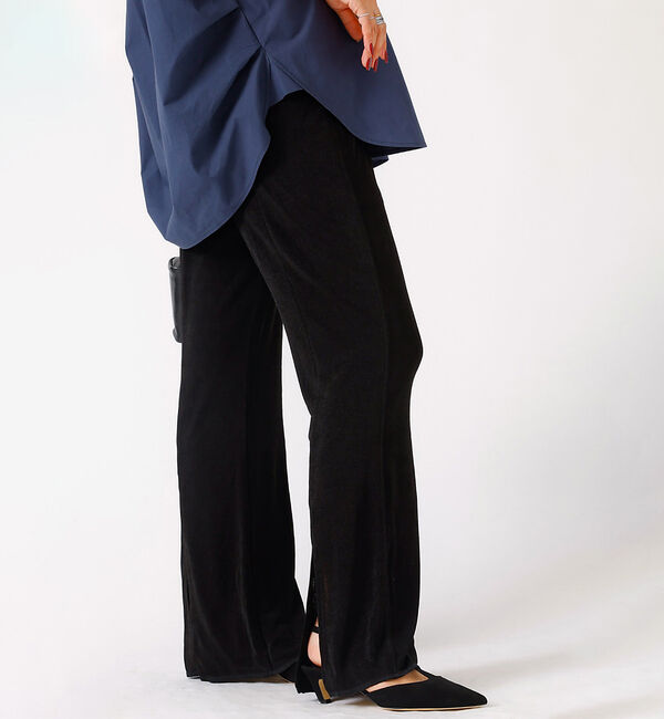 Rouge vif「【EVER AFTER/エバーアフター】ラメイージーパンツ / ラメ セミフレア」|その他|ブラック