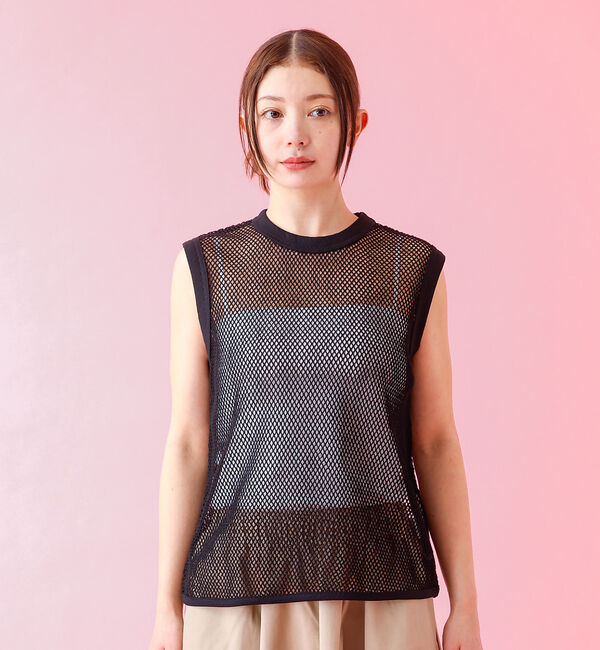 Rouge vif「【JOHNBULL/ジョンブル】メッシュノースリーブトップス / タンクトップ」|Tシャツ・カットソー|