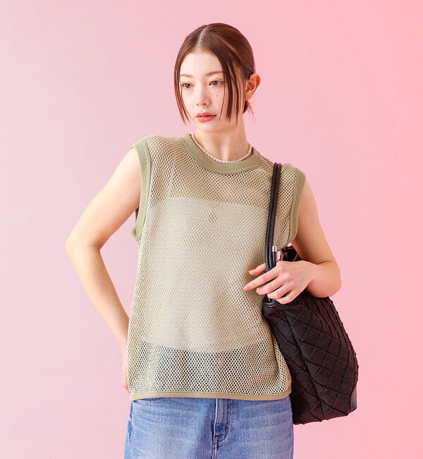 Rouge vif「【JOHNBULL/ジョンブル】メッシュノースリーブトップス / タンクトップ」|Tシャツ・カットソー|
