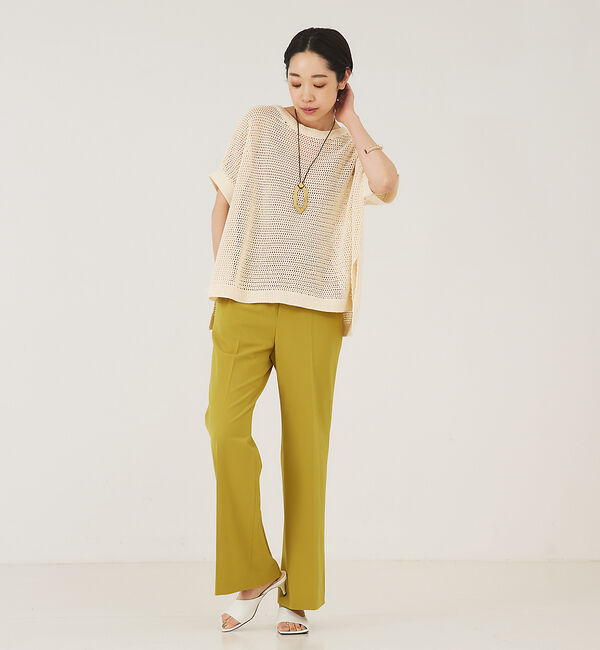 qualite「ストレッチセンタープレスフレアパンツ」|その他|