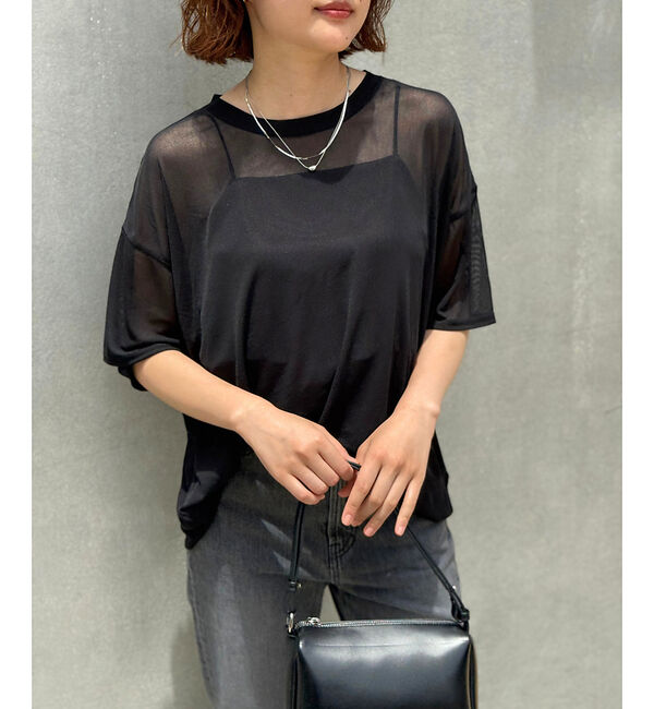 qualite「【インナーキャミ付き】シアードルマンT」|Tシャツ・カットソー|