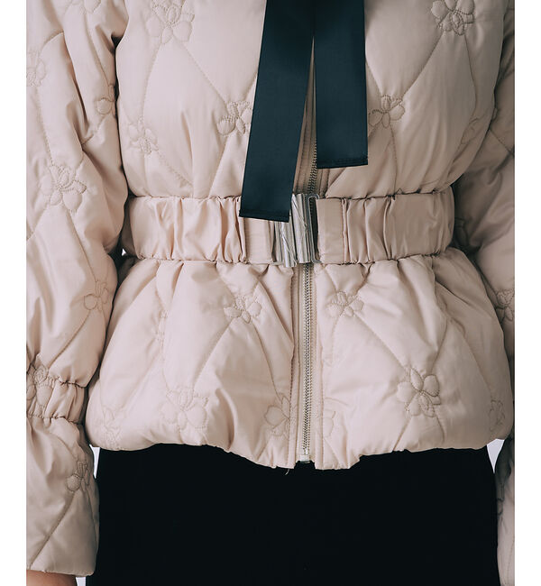 SELFIST「オリジナルロゴフラワー刺繍中綿ジャケット」|ダウン|