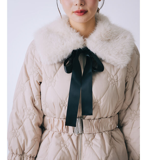 SELFIST「オリジナルロゴフラワー刺繍中綿ジャケット」|ダウン|