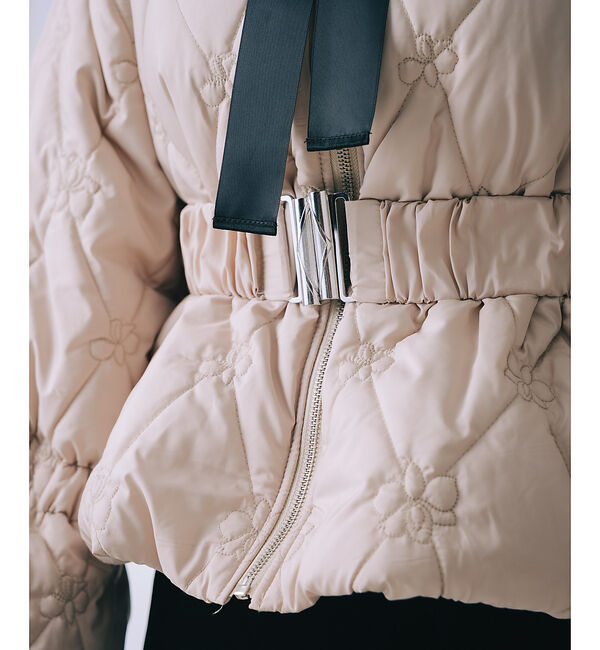 SELFIST「オリジナルロゴフラワー刺繍中綿ジャケット」|ダウン|