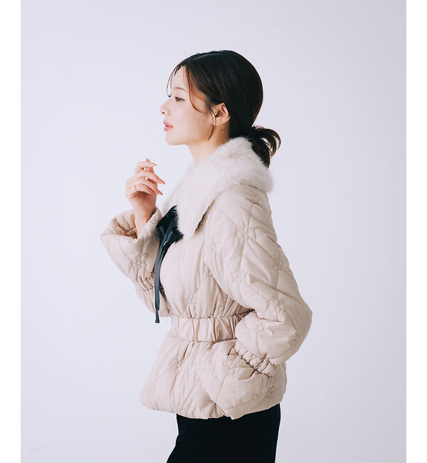 SELFIST「オリジナルロゴフラワー刺繍中綿ジャケット」|ダウン|