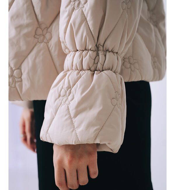 SELFIST「オリジナルロゴフラワー刺繍中綿ジャケット」|ダウン|