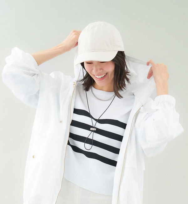 abahouse mavie「コットンナイロンキャップ(ストラップ付)」|その他|ライトグレー