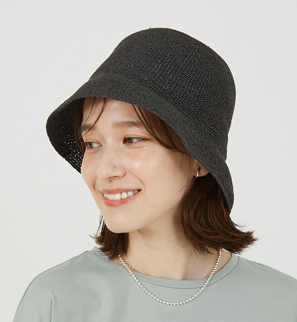 abahouse mavie「ペーパークロシェハット」|その他|ブラック