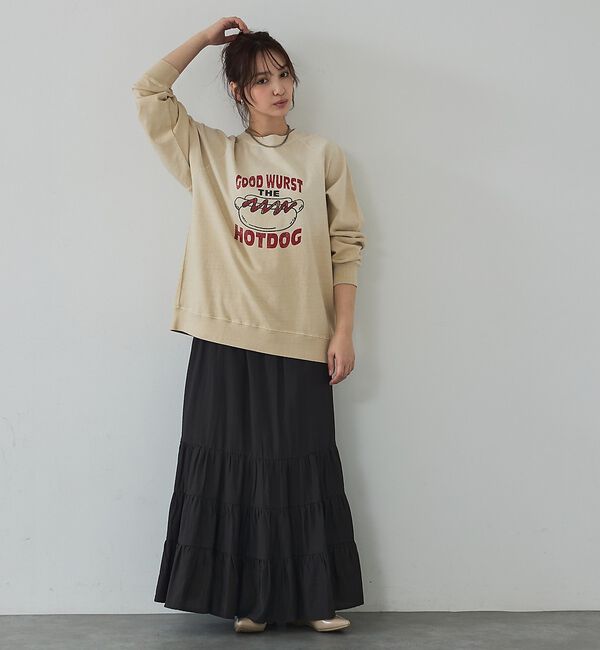 abahouse mavie「【ペチ付き】ティアードスカート/春服/夏服/マキシ/レイヤード」|スカート|