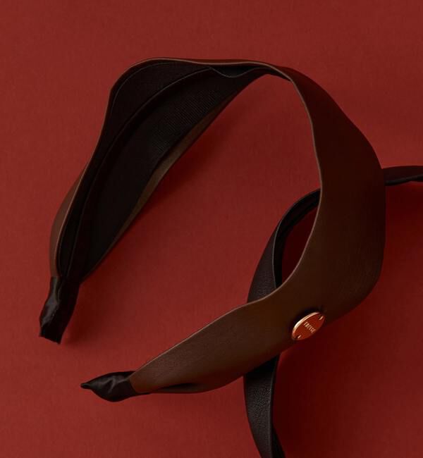 TIARA「【TRESSE/トレス】wide lether serre-tete」|カチューシャ|ブラウン