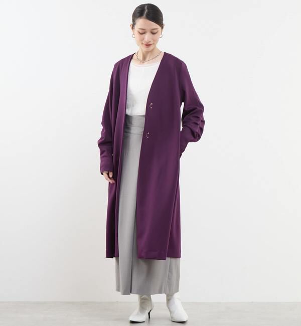 Soffitto「《定番》ノーカラータックスリーブコート（一部WEB限定カラー）」|その他|パープル