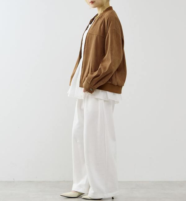 SOFFITTO「ストレッチフェイクスウェードブルゾン」|ブルゾン・スタジャン|