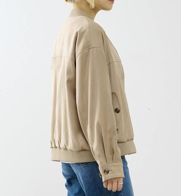 SOFFITTO「ストレッチフェイクスウェードブルゾン」|ブルゾン・スタジャン|