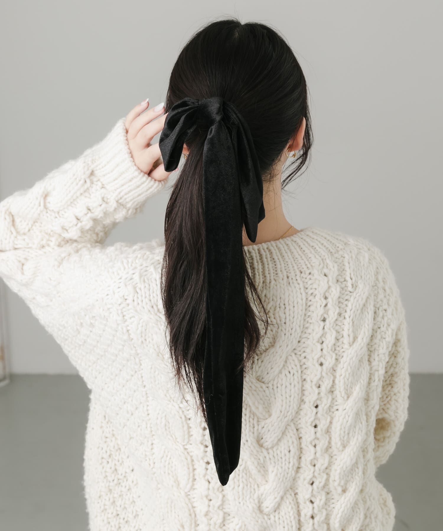 SMELLY「『WEB/一部店舗限定』ベロアビッグリボンヘアカフセット」|ヘアゴム・シュシュ|