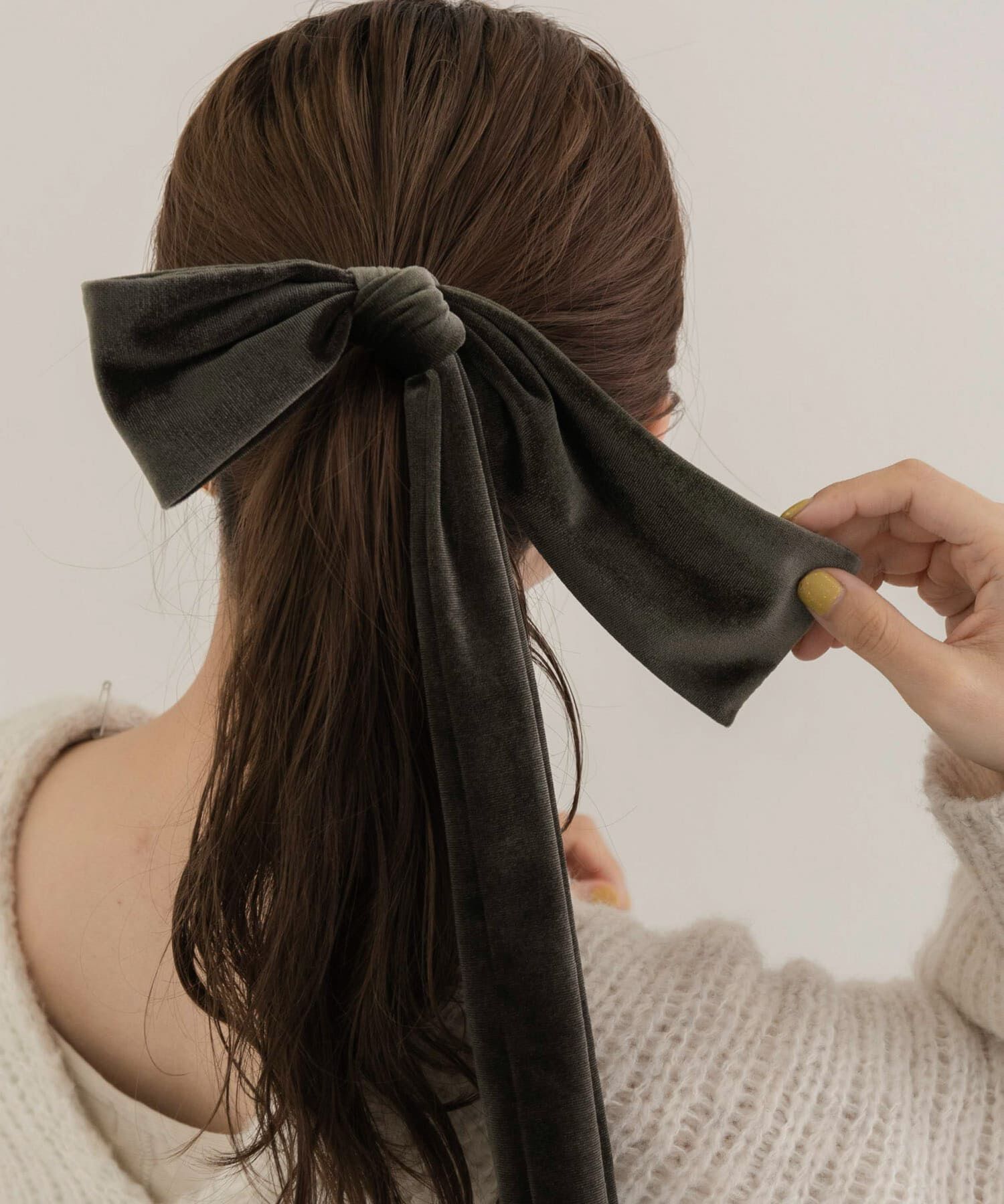 SMELLY「『WEB/一部店舗限定』ベロアビッグリボンヘアカフセット」|ヘアゴム・シュシュ|