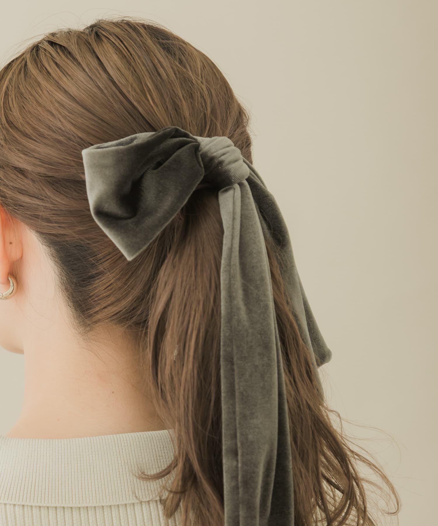 SMELLY「『WEB/一部店舗限定』ベロアビッグリボンヘアカフセット」|ヘアゴム・シュシュ|