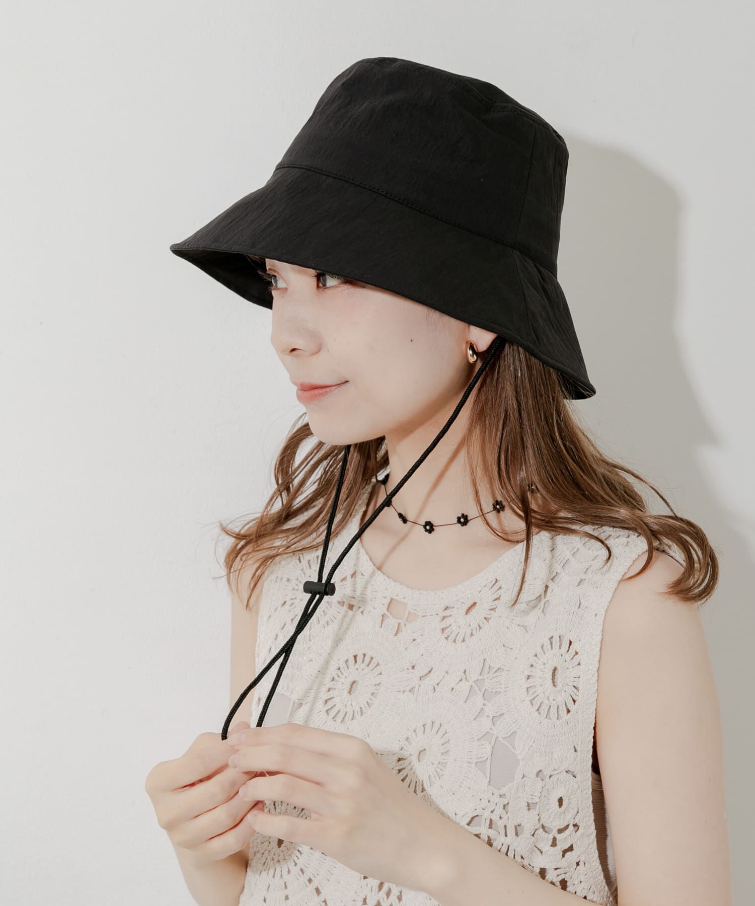 SMELLY「『撥水/UVカット』ハッスイドロストバケットハット」|ハット|ブラック