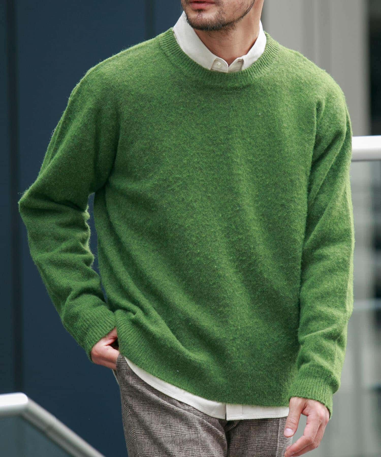 URBAN RESEARCH ROSSO「『XLサイズあり』ウールシャギーニット」|ニット・セーター|カーキ