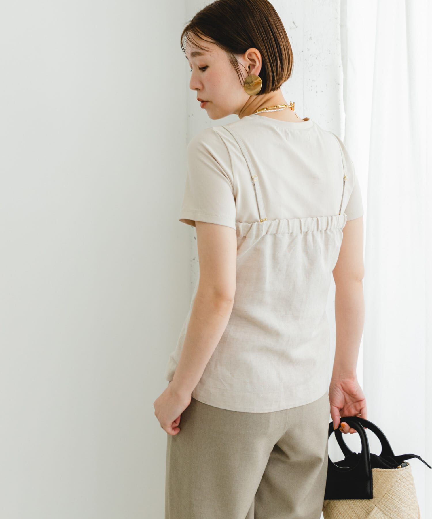 URBAN RESEARCH ROSSO「F by ROSSO　リネン混ビスチェ+半袖Tシャツ」|Tシャツ・カットソー|