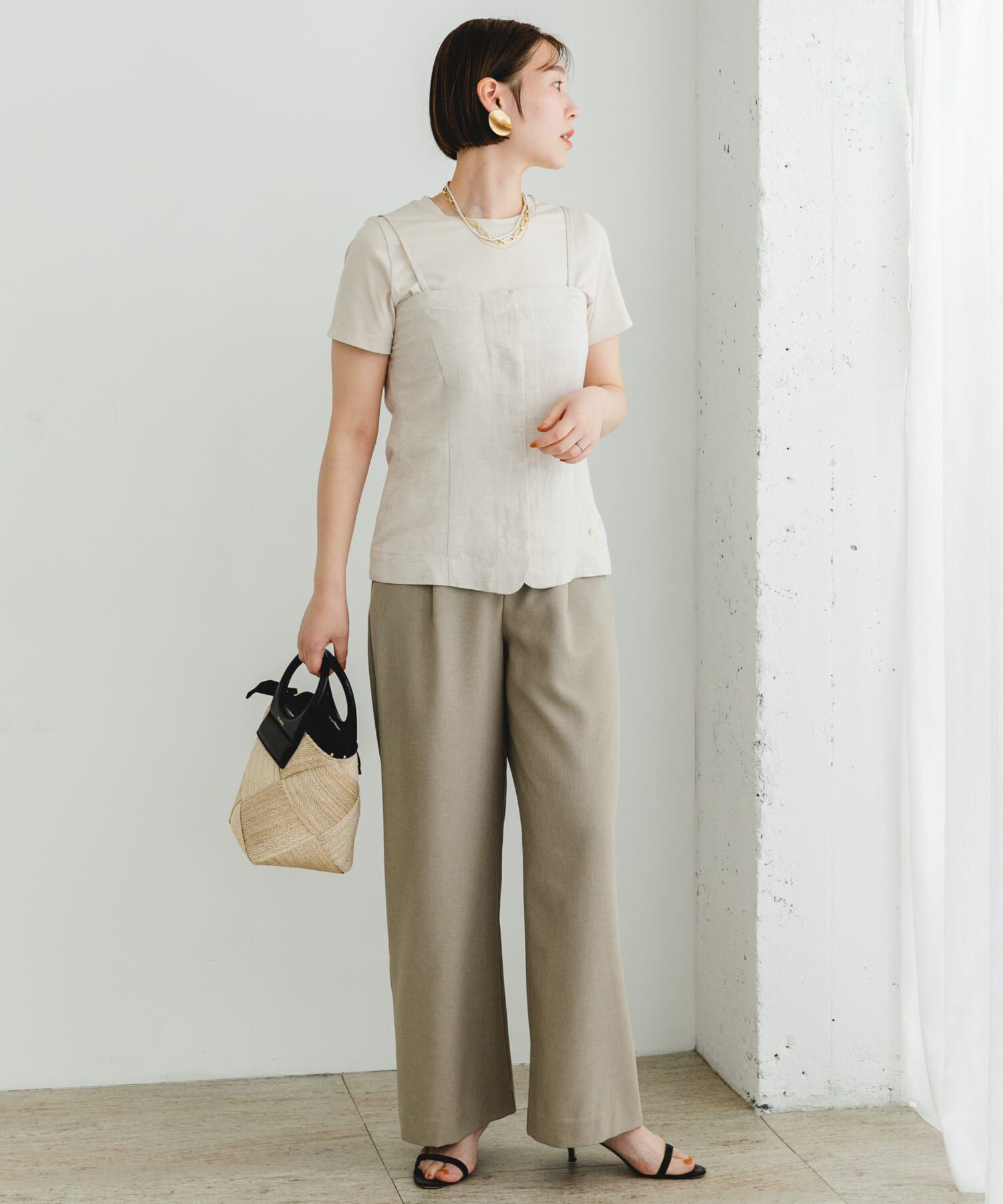 URBAN RESEARCH ROSSO「F by ROSSO　リネン混ビスチェ+半袖Tシャツ」|Tシャツ・カットソー|