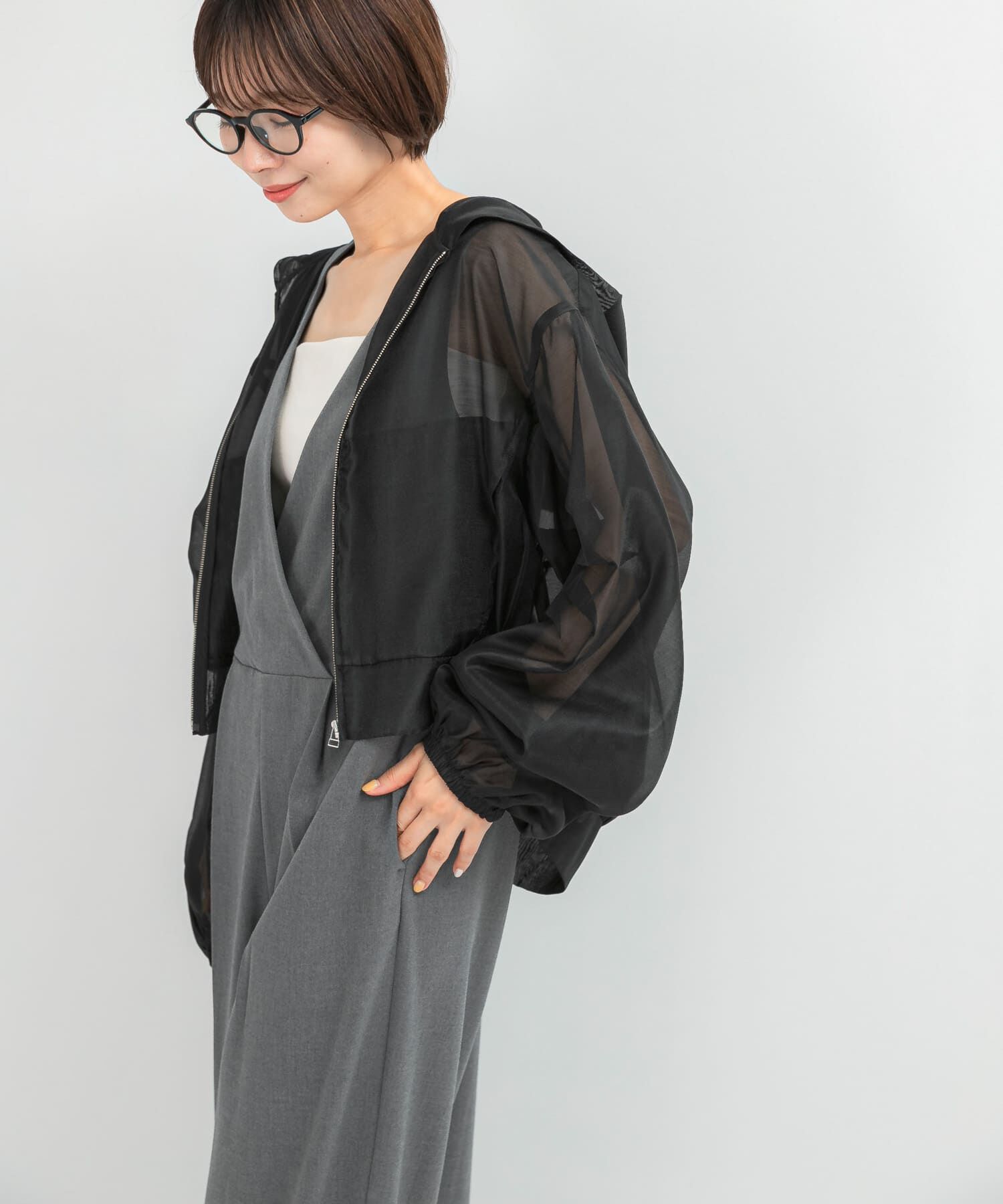 URBAN RESEARCH ROSSO「ELENDEEK　HOODIE SHEER BLOUSON」|ブルゾン・スタジャン|