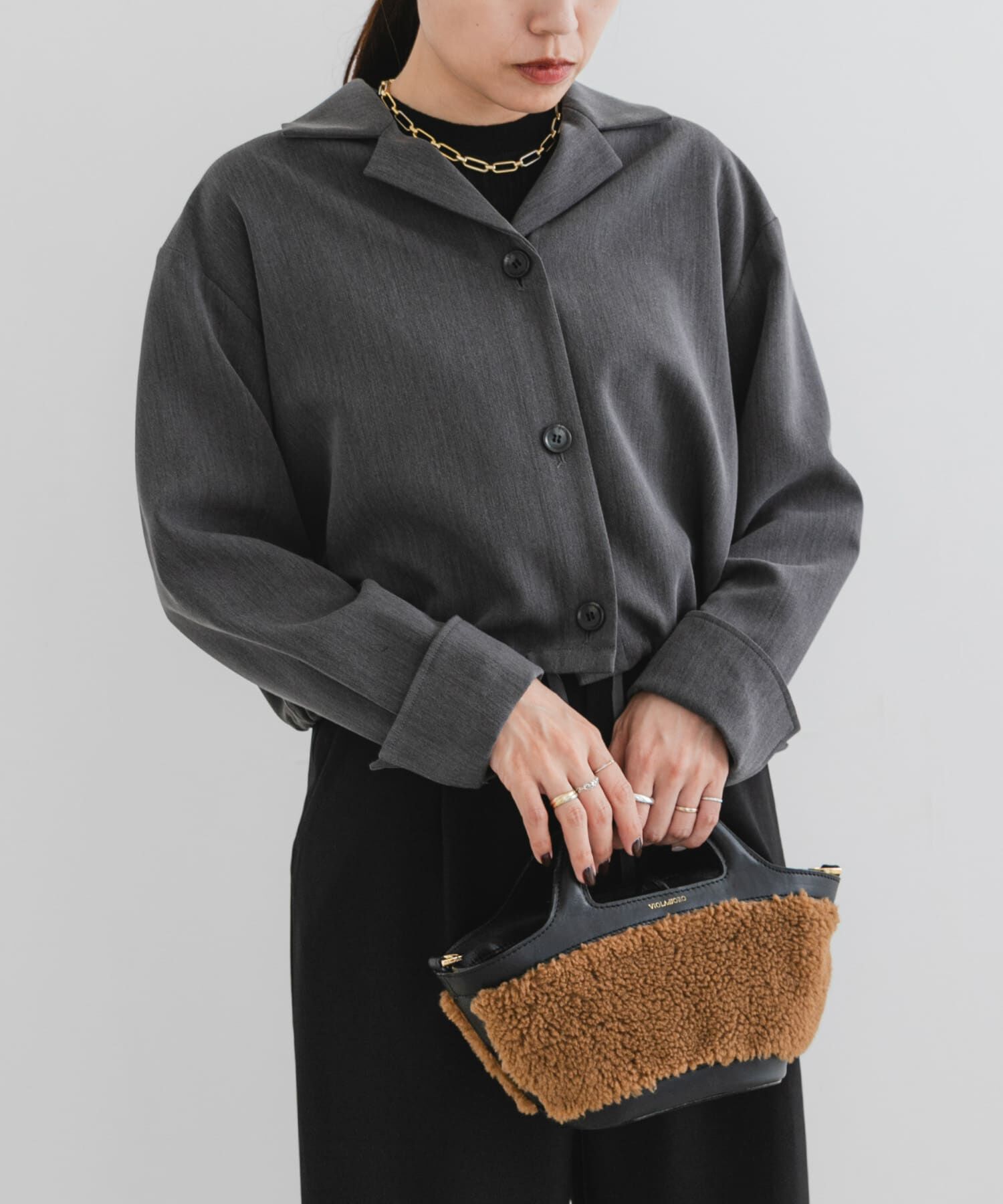 URBAN RESEARCH ROSSO「F by ROSSO　オープンカラーシャツジャケット」|ノーカラーコート|