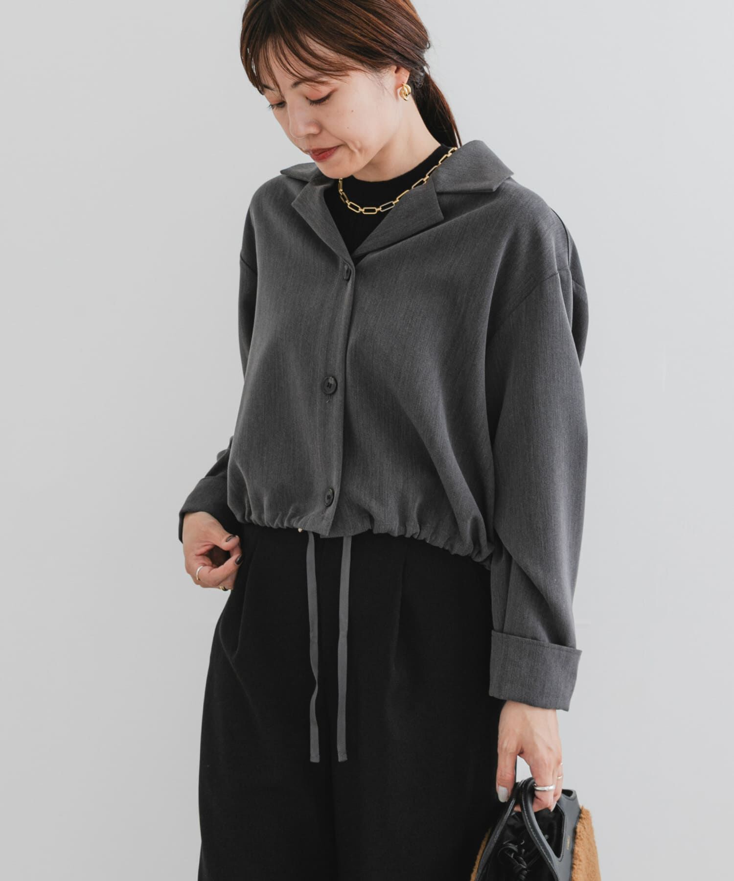 URBAN RESEARCH ROSSO「F by ROSSO　オープンカラーシャツジャケット」|ノーカラーコート|