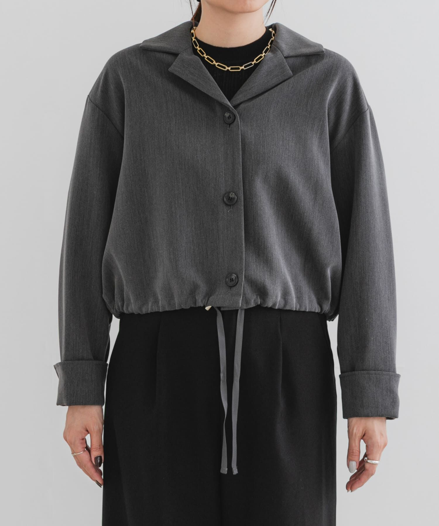 URBAN RESEARCH ROSSO「F by ROSSO　オープンカラーシャツジャケット」|ノーカラーコート|