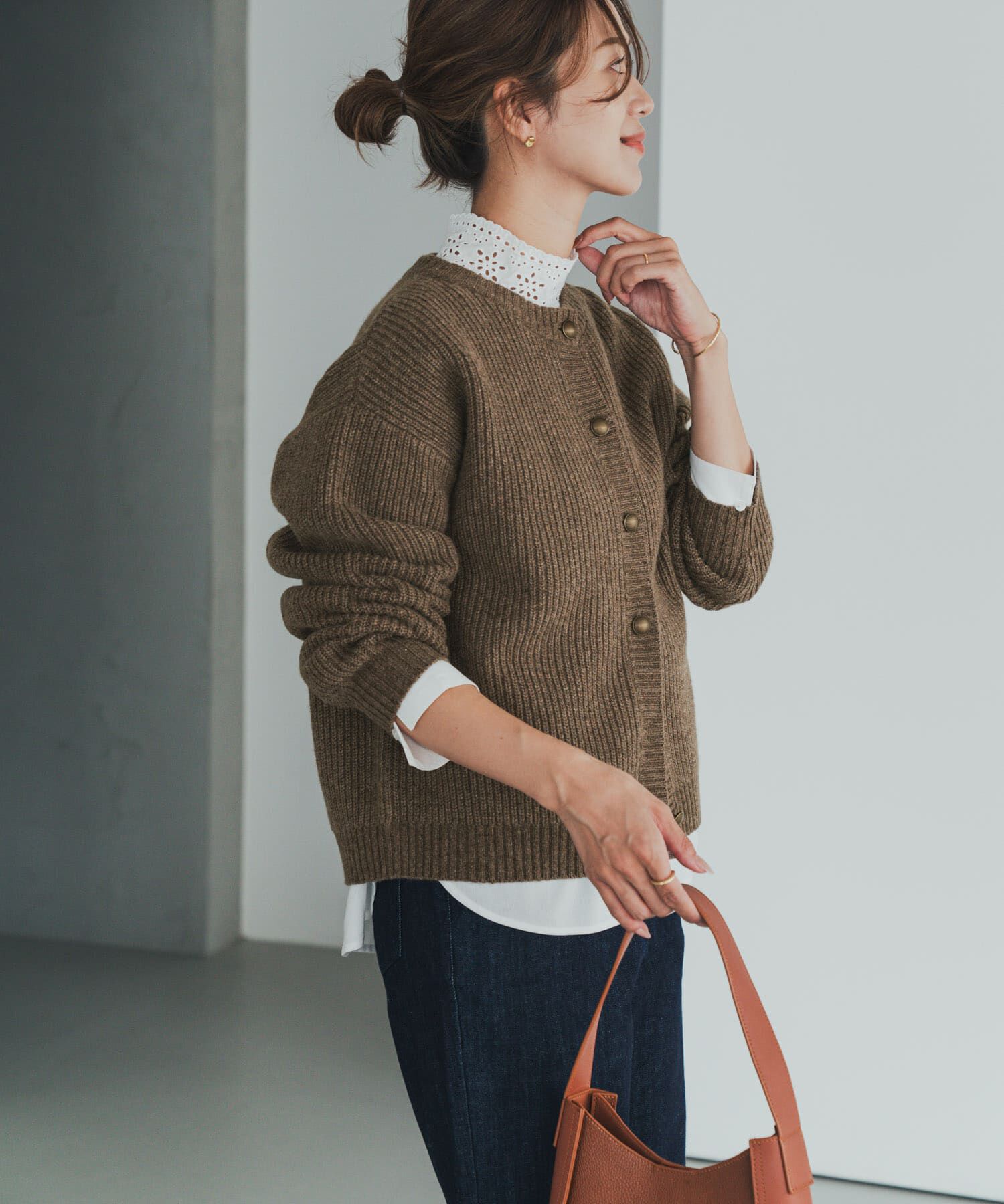 ハミルトンウール畦クルーネックカーディガン（URBAN RESEARCH DOORS