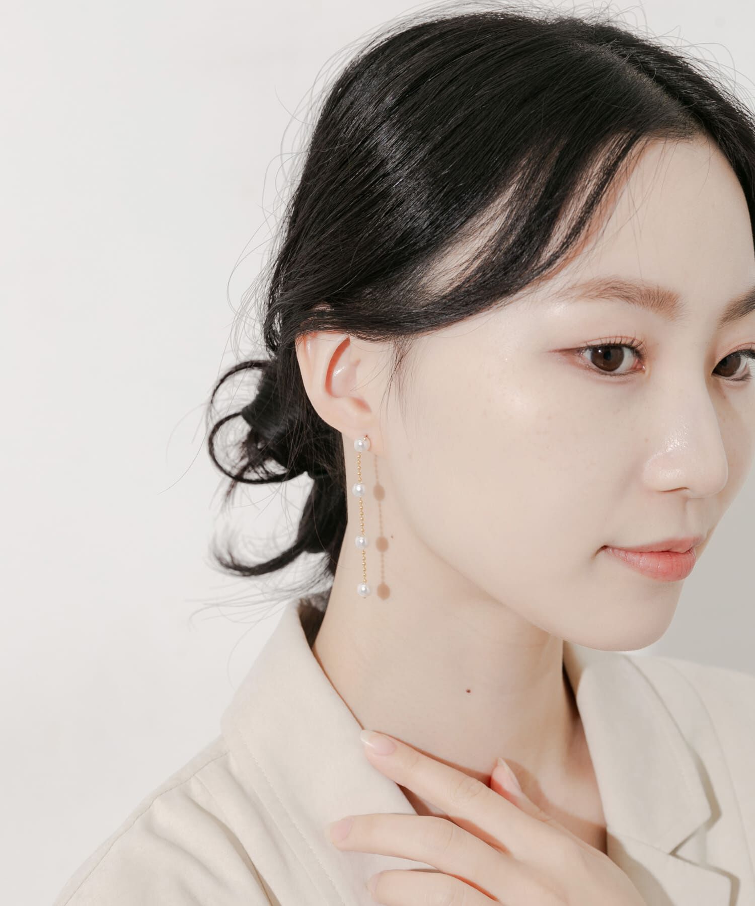 SMELLY「パールチェーンスウィングピアス」|ピアス|