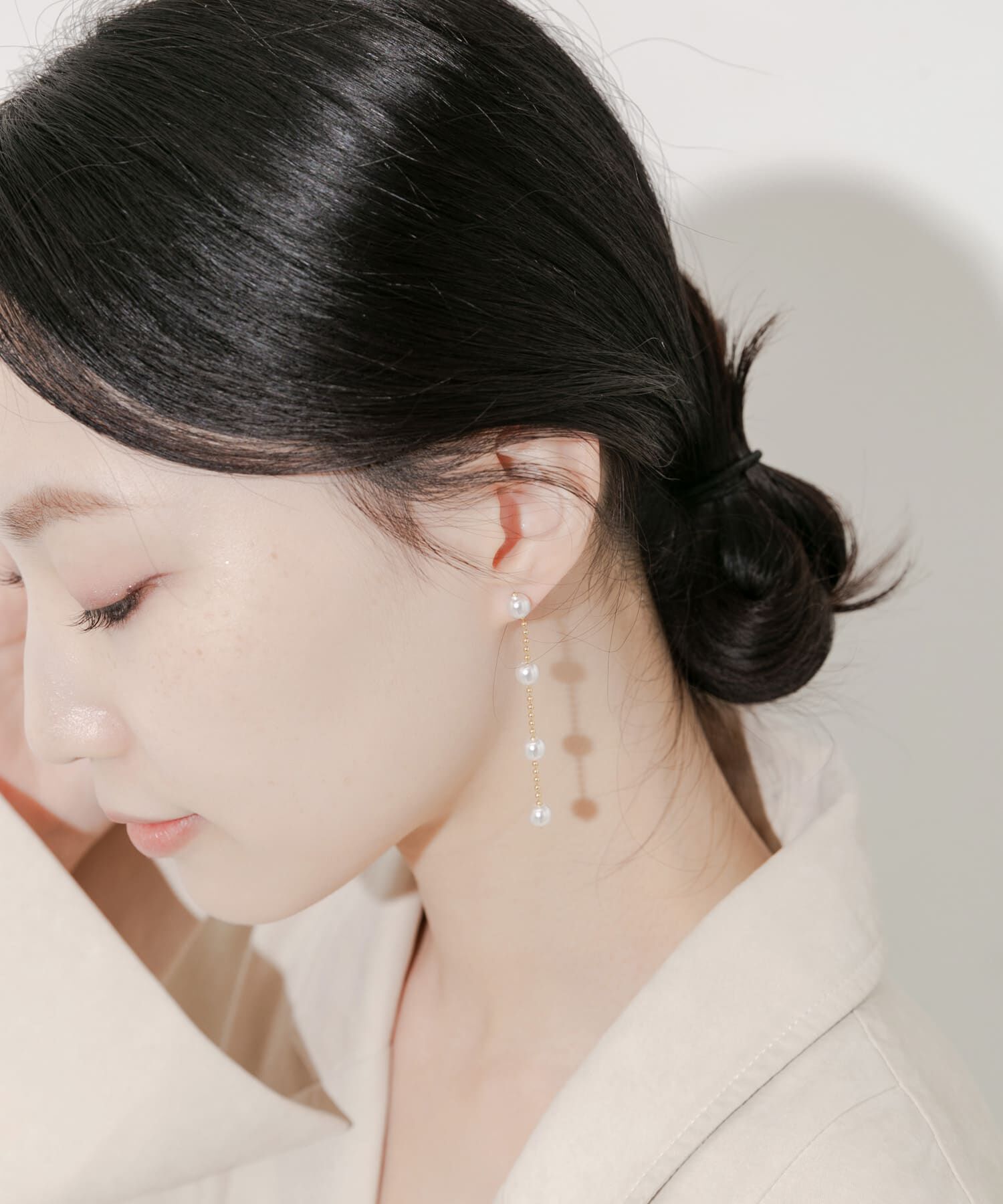 SMELLY「パールチェーンスウィングピアス」|ピアス|