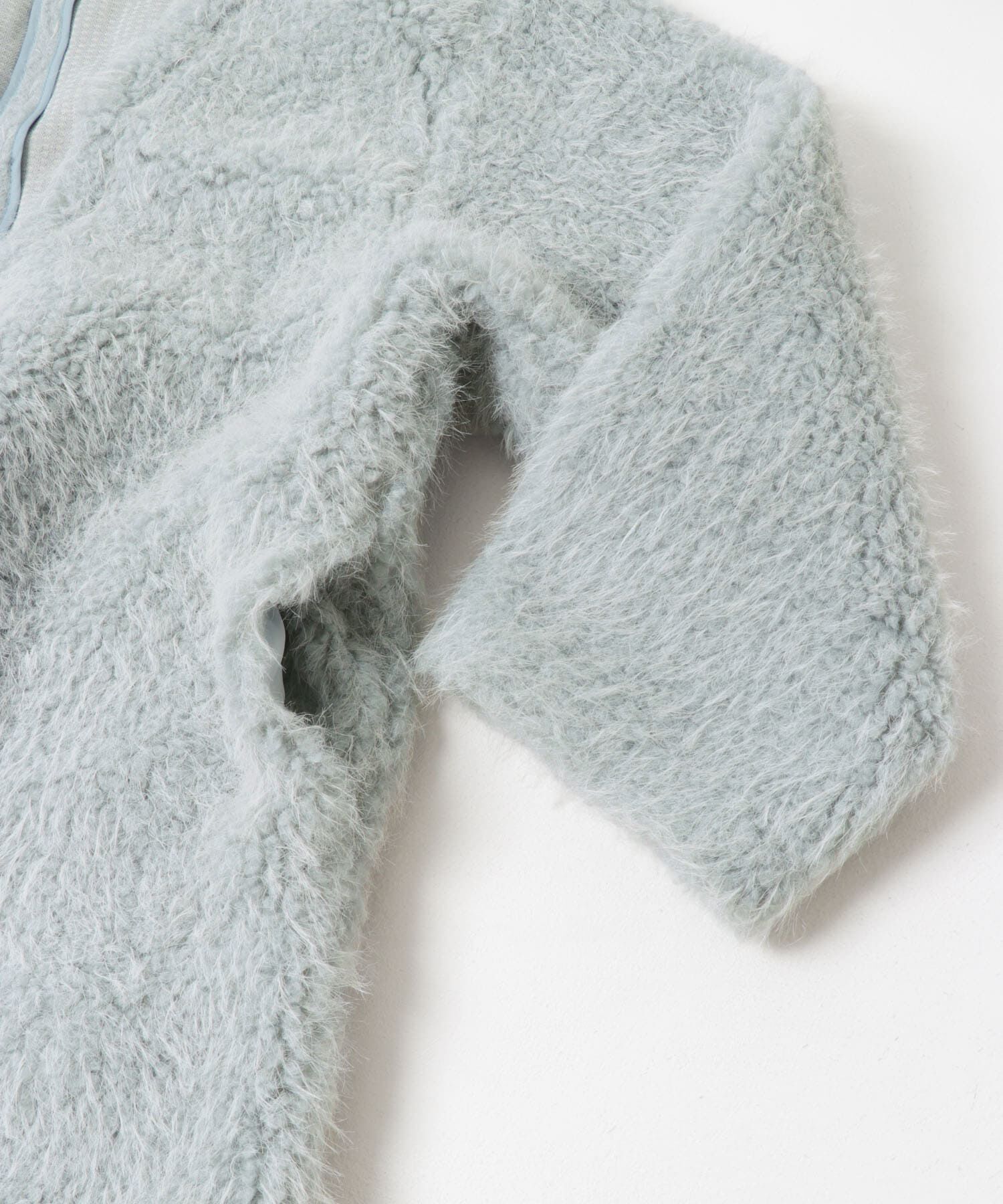 LAATO「long boa coat」|ノーカラーコート|