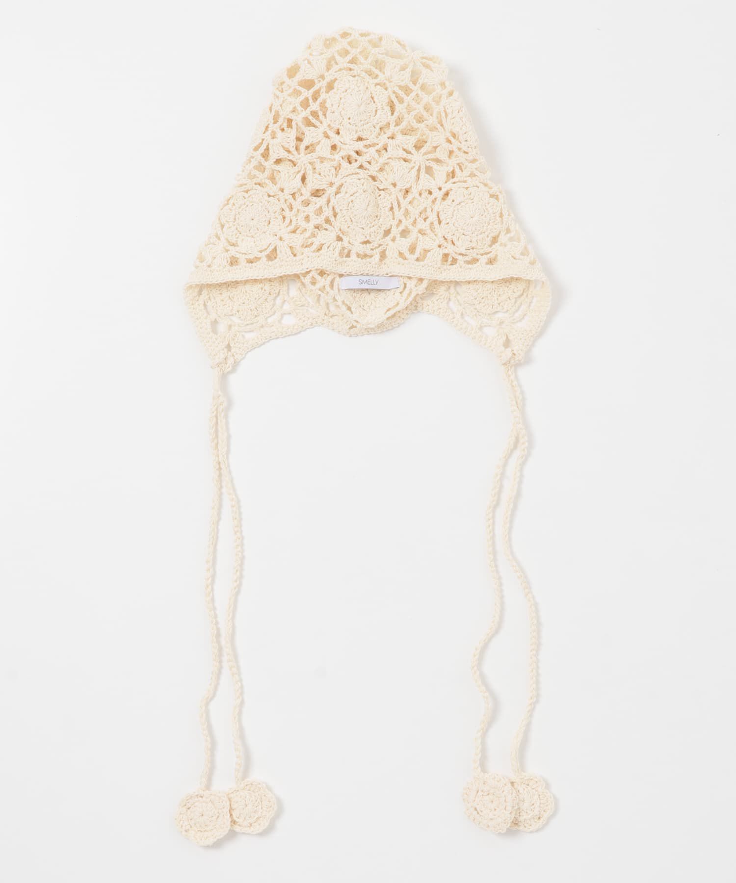 SMELLY「フラワーデザインボンネット」|ニット帽|