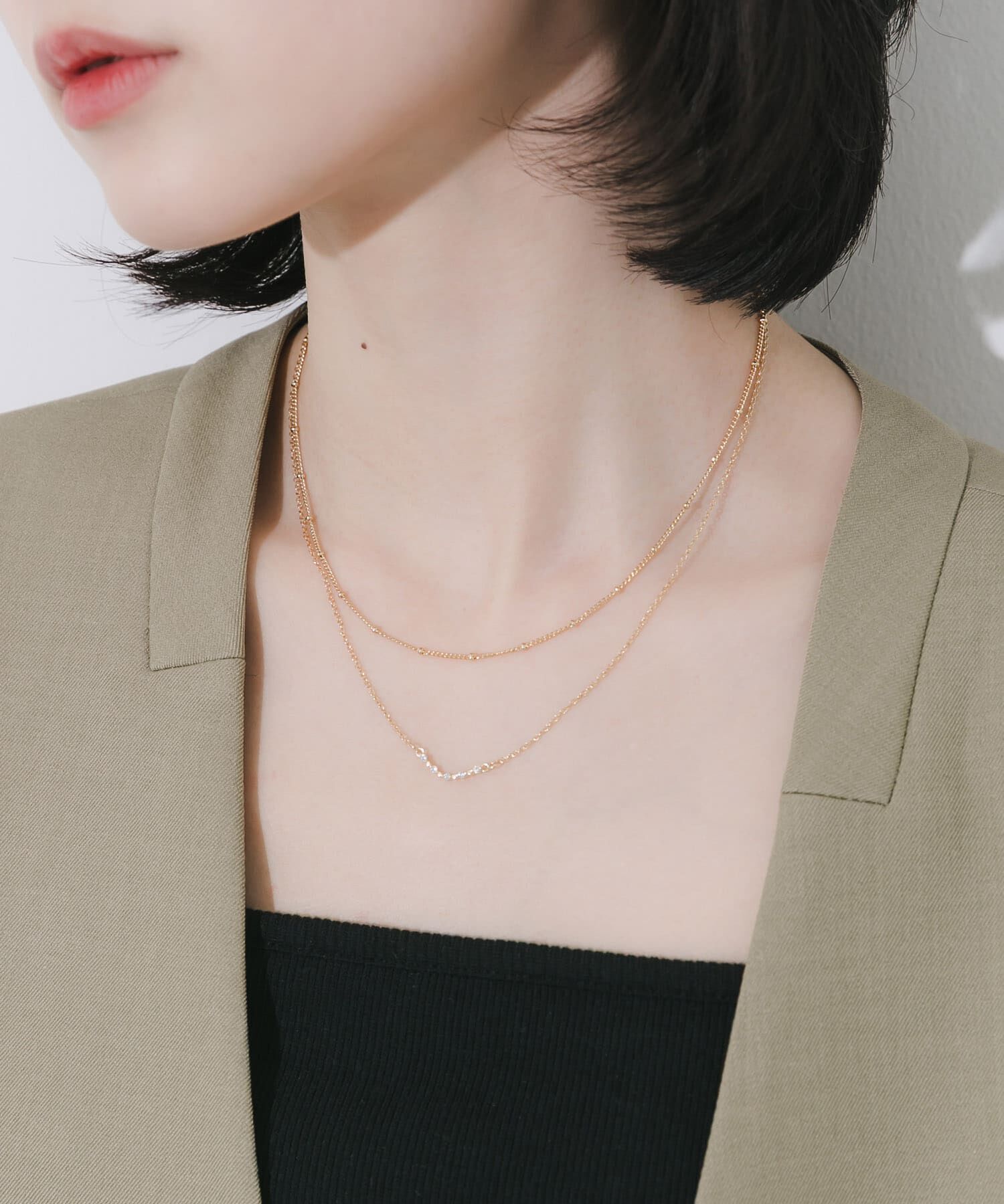 SMELLY「ビジュートップ2セットネックレス」|ネックレス|ゴールド系その他