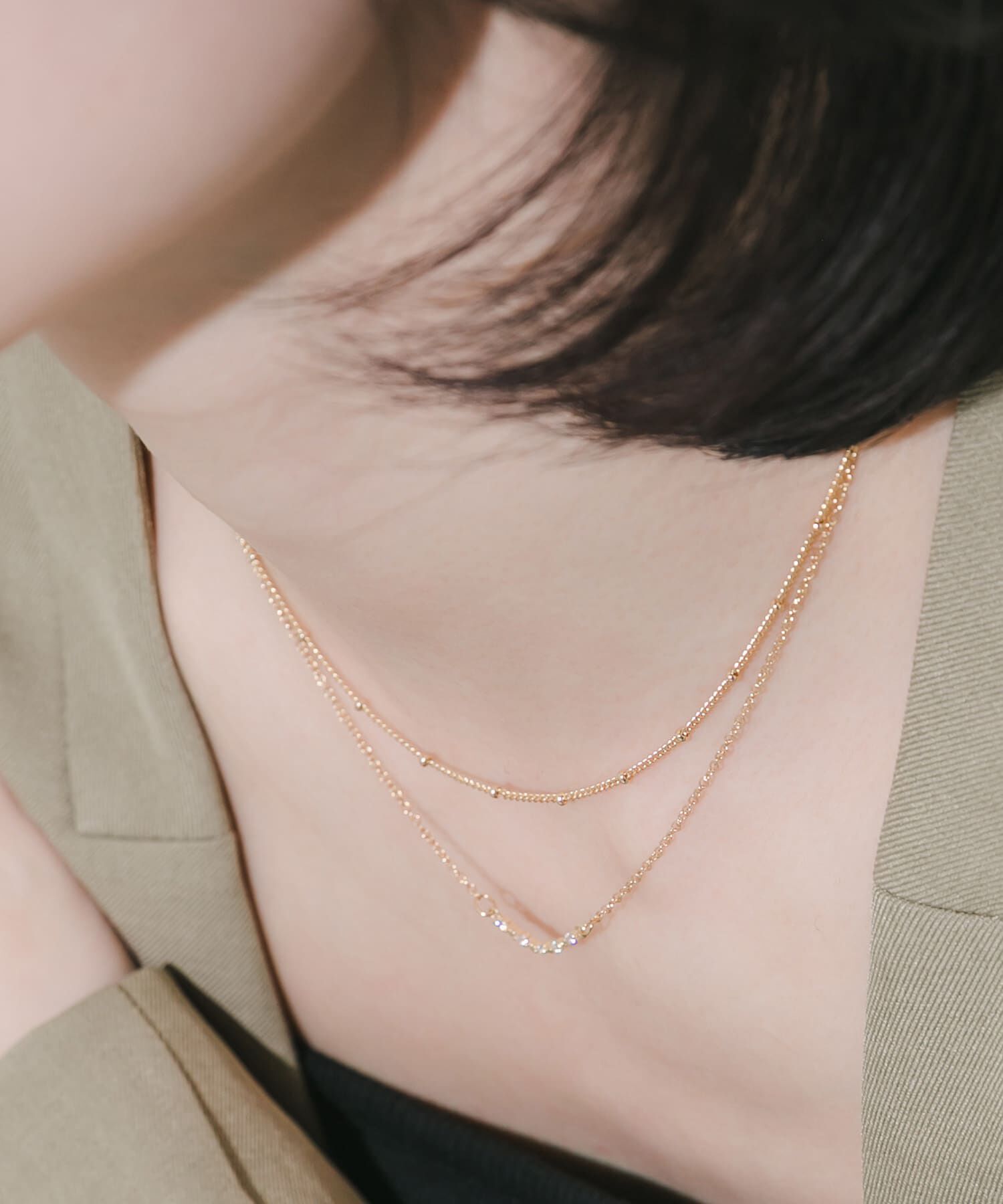 SMELLY「ビジュートップ2セットネックレス」|ネックレス|