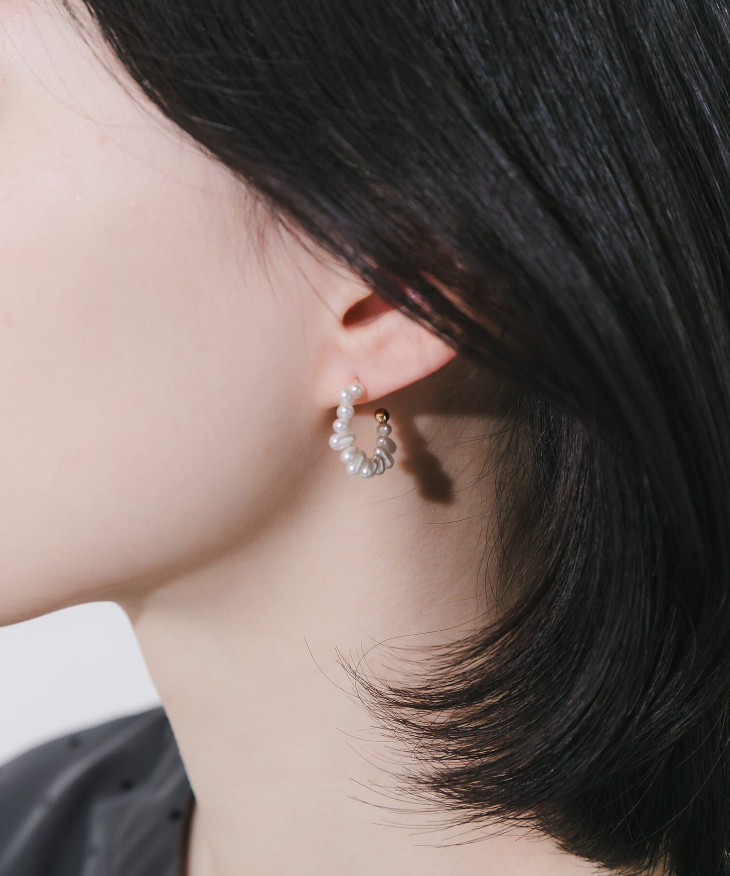 SMELLY「ツブツブパールフープピアス」|ピアス|