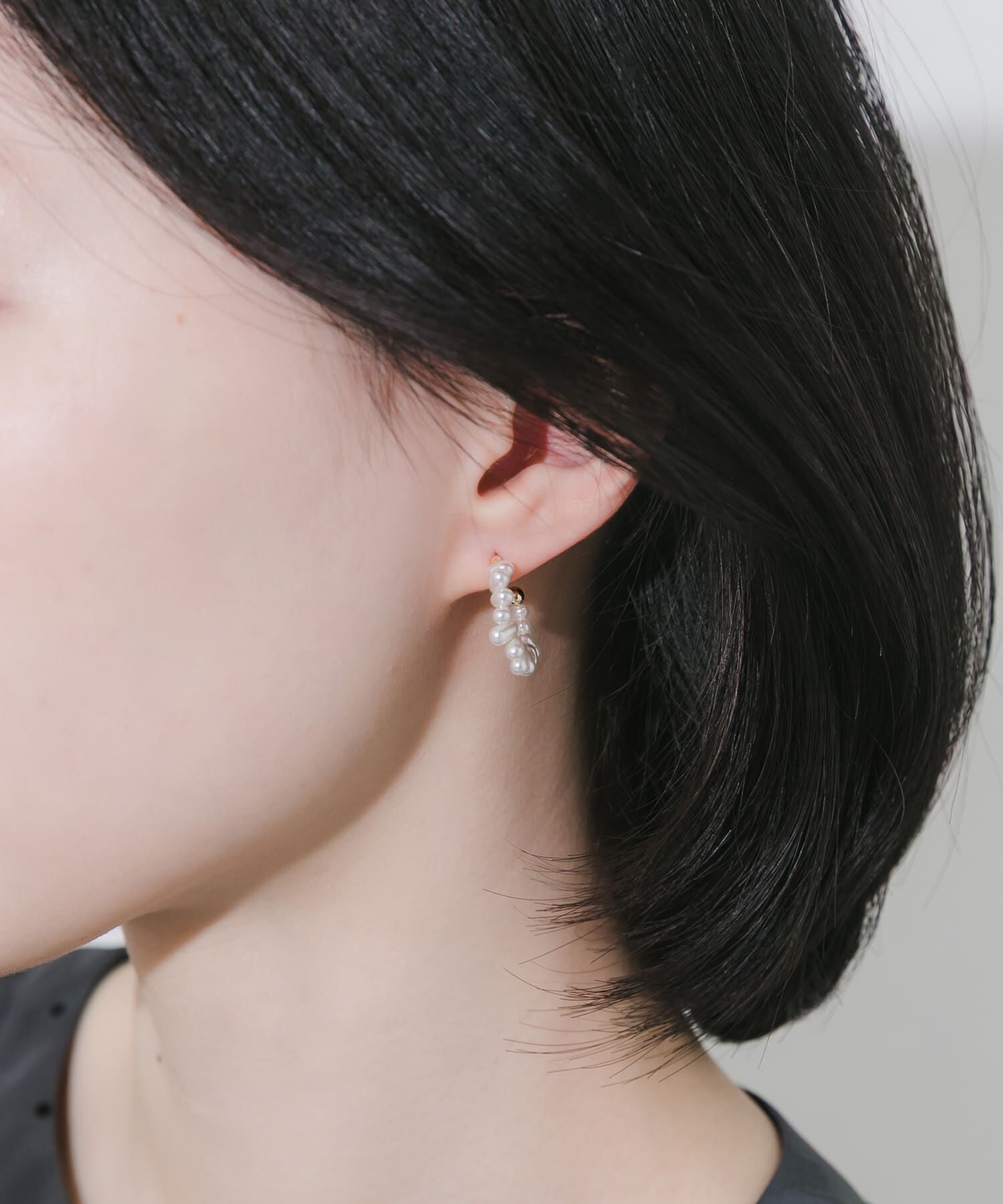 SMELLY「ツブツブパールフープピアス」|ピアス|