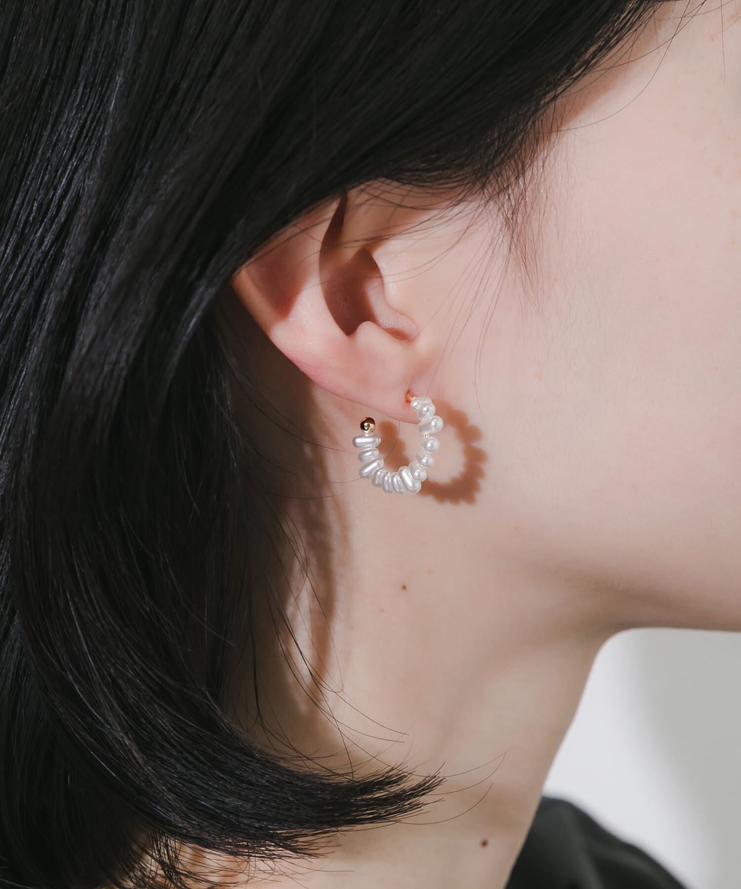 SMELLY「ツブツブパールフープピアス」|ピアス|